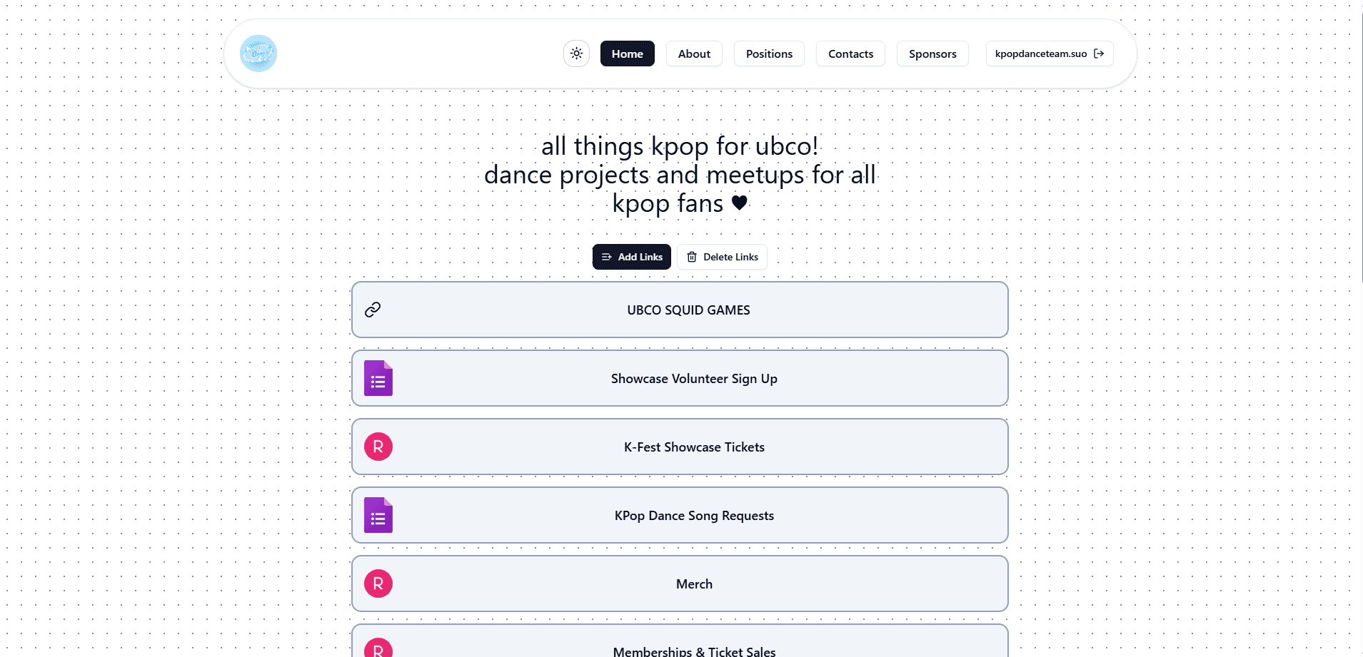 KPop Dance Team's Website